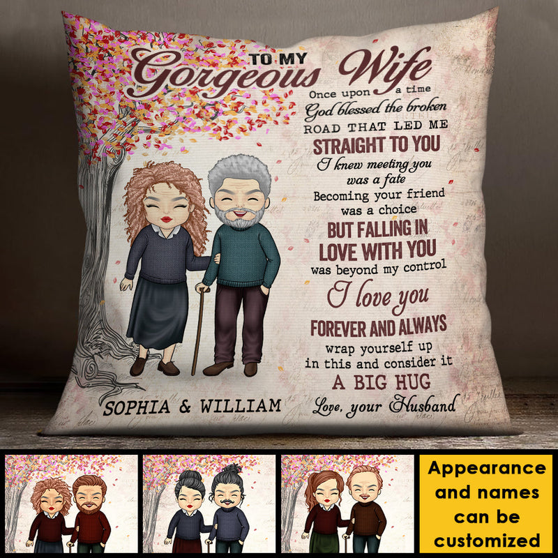 To My Gorgeous Wife Meeting You Was A Fate - Gift For Couples, Personalized Pillow (Insert Included)