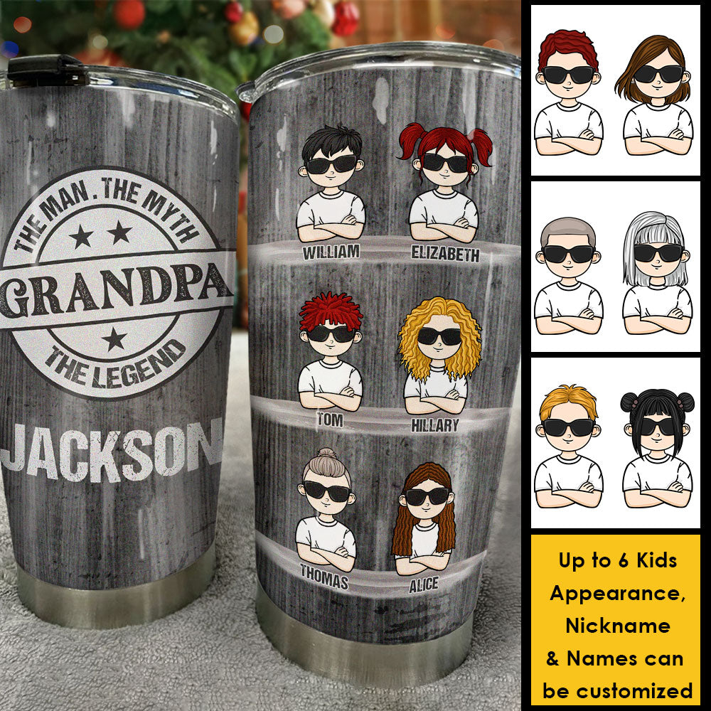 Grandpa, The Man, The Myth, The Legend - Gift For Dad, Grandpa - Personalized Tumbler