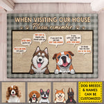 When Visiting Our House, Please Remember - Personalized Decorative Mat - Upload Image, Gift For Dog Lovers, Dog Owners, Dog Gift, Gift For Pet Lovers