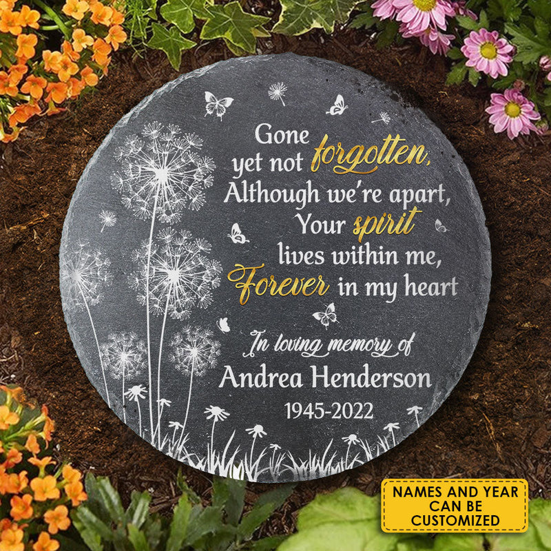 Although We Are Apart, Your Spirit Lives Within Me - Personalized Memorial Stone, Human Grave Marker - Memorial Gift, Sympathy Gift