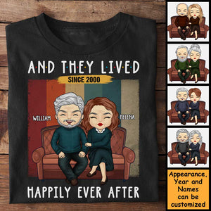 And They Lived Happily Ever After - Personalized Unisex T-Shirt, Hoodie, Sweatshirt - Gift For Couple, Husband Wife, Anniversary, Engagement, Wedding, Marriage Gift