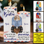 To My Bestie - I Promise You Won't Have To Face Problems Alone - Personalized Candle Holder