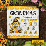 Grandma's Reasons To Bee Happy - Personalized Garden Stone - Gift For Grandma, Grandparents