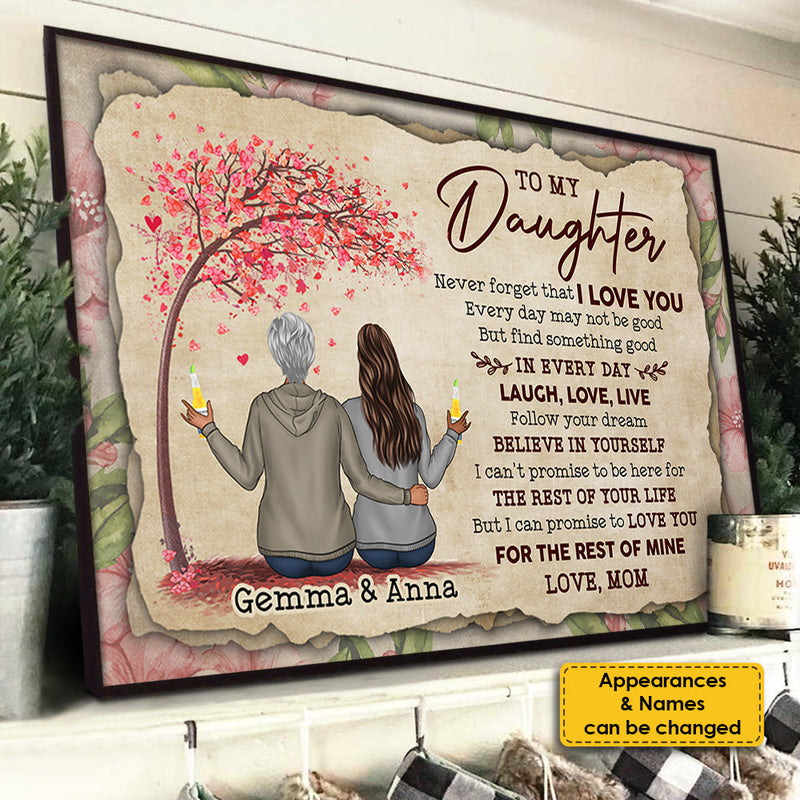 To My Daughter - Never Forget That I Love You - Personalized Horizontal Poster
