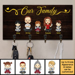 This Is Our Cheerful Family - Personalized Key Hanger, Key Holder - Gift For Couples, Husband Wife