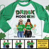 Drink Mode On - Gift For Besties, Personalized St. Patrick's Day Unisex Raglan Shirt