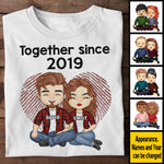 Together Since 2019 - Anniversary Gifts, Gift For Couples, Husband Wife, Personalized Unisex T-shirt, Hoodie