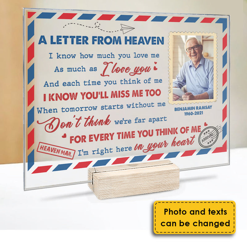 I Know You'll Miss Me Too - Personalized Acrylic Plaque - Upload Image, Memorial Gift, Sympathy Gift