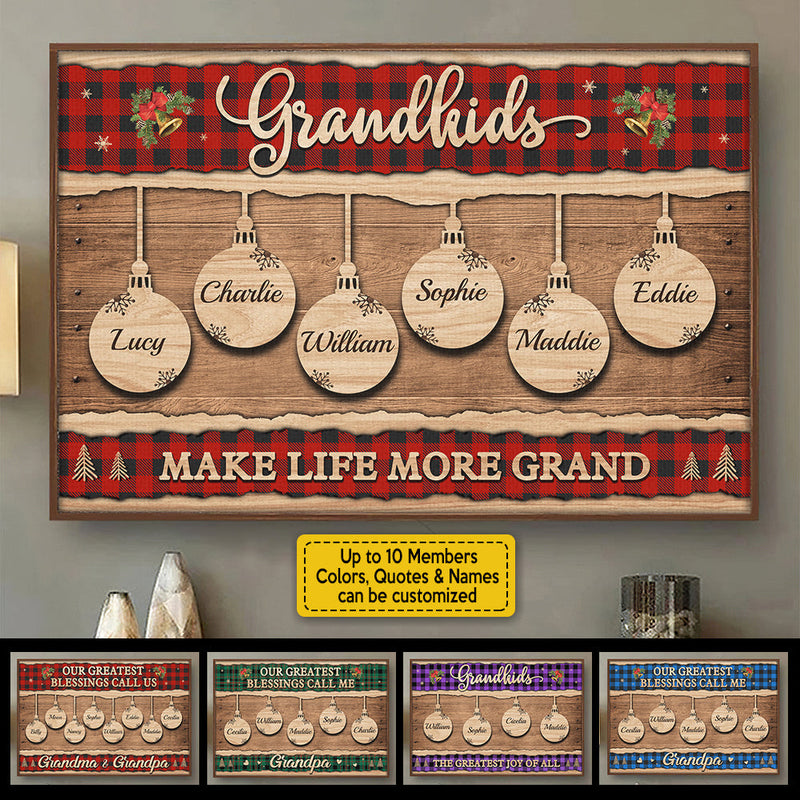 Life Is Better With Grandkids - Personalized Horizontal Poster