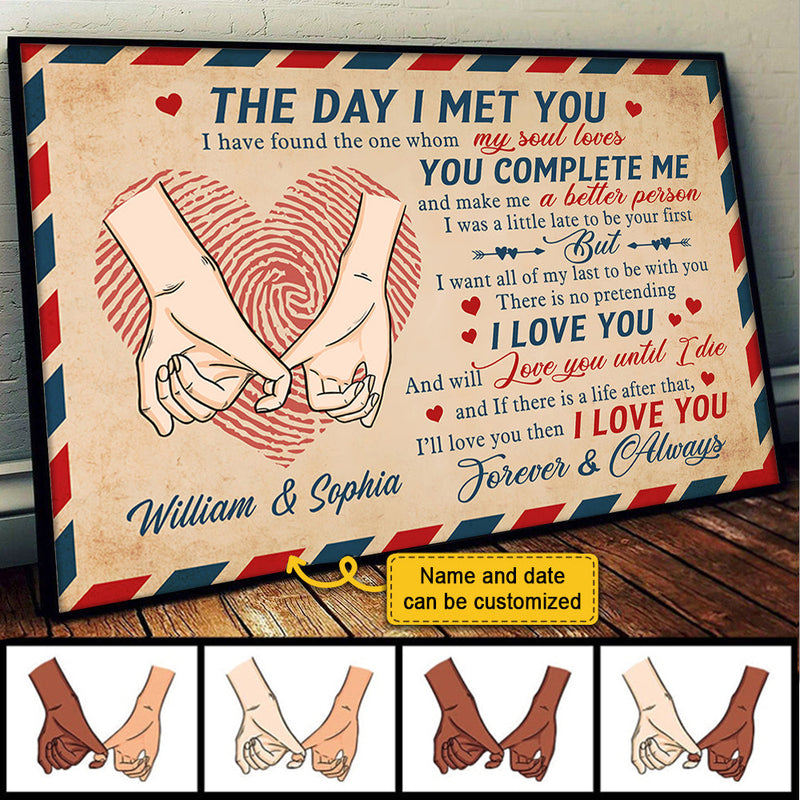 You Complete Me And Make Me A Better Person - Personalized Horizontal Poster