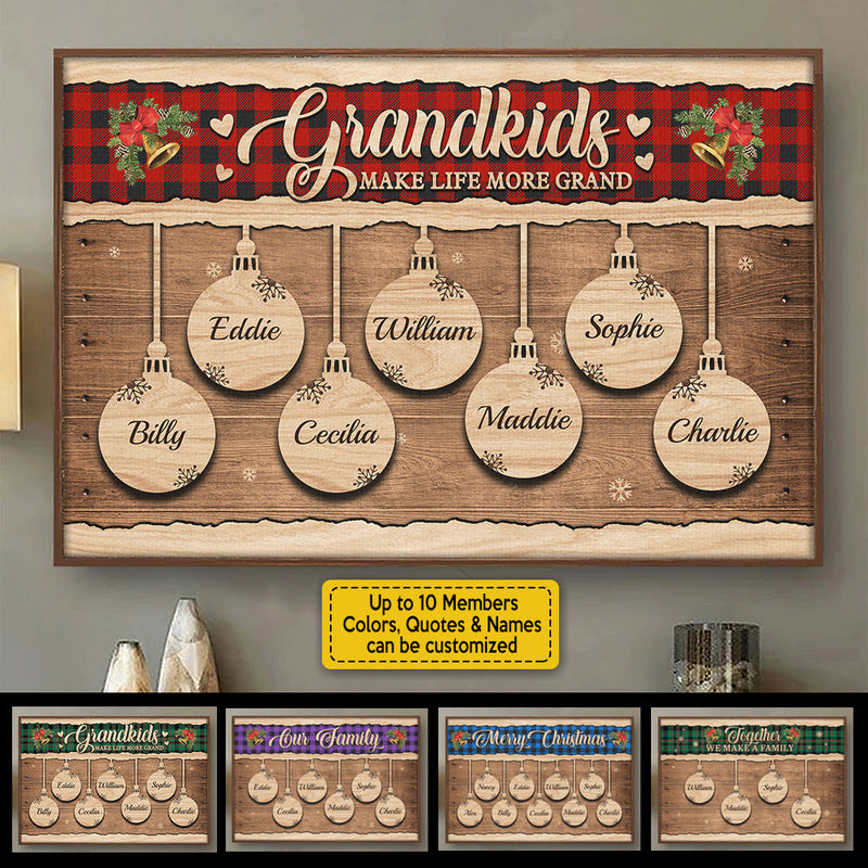 Merry Christmas With Our Family - Personalized Horizontal Poster