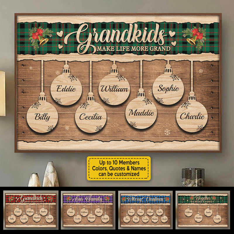 Merry Christmas With Our Family - Personalized Horizontal Poster
