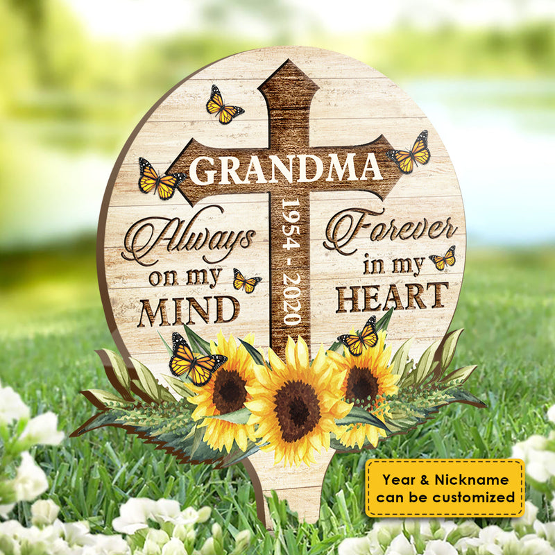 Always On My Mind, Forever In My Heart - Personalized Custom Acrylic Garden Stake