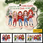 Sisters Forever, Never Apart - Maybe In Distance But Never At Heart - Personalized Custom Benelux Shaped Wood Christmas Ornament