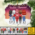 Not Sisters By Blood But Sisters By Heart - Personalized Custom Benelux Shaped Wood Christmas Ornament