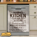 Custom Name Grandma's Kitchen Grandkids Gifts - Personalized Dishwasher Cover