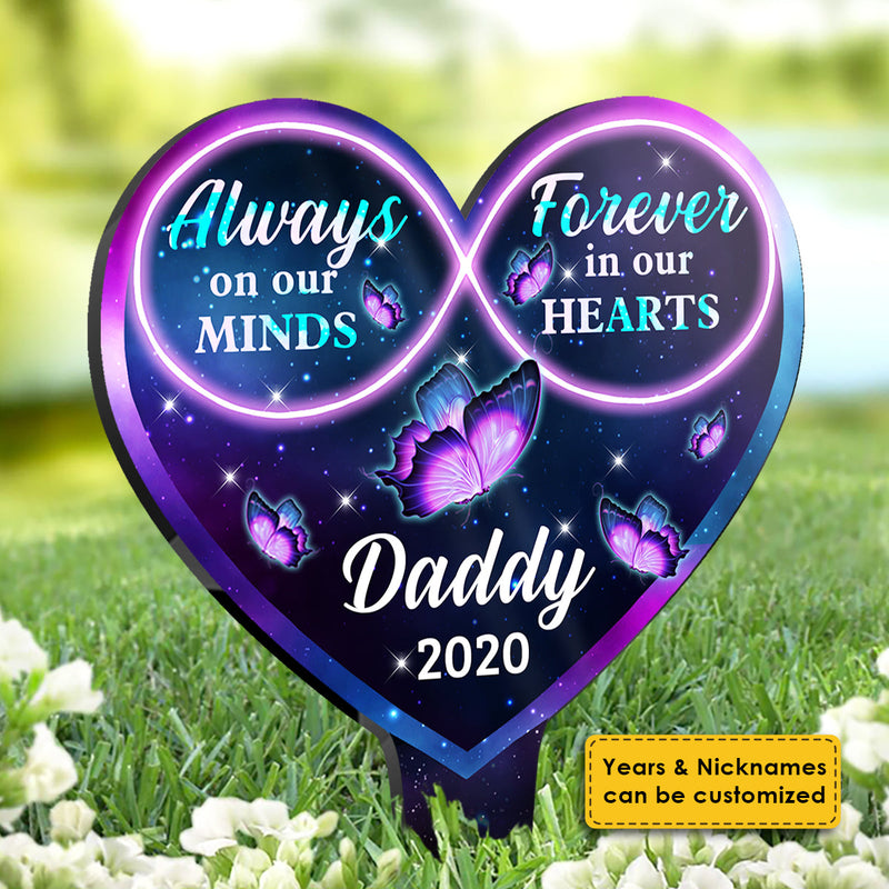 Always On Our Minds - Personalized Custom Acrylic Garden Stake