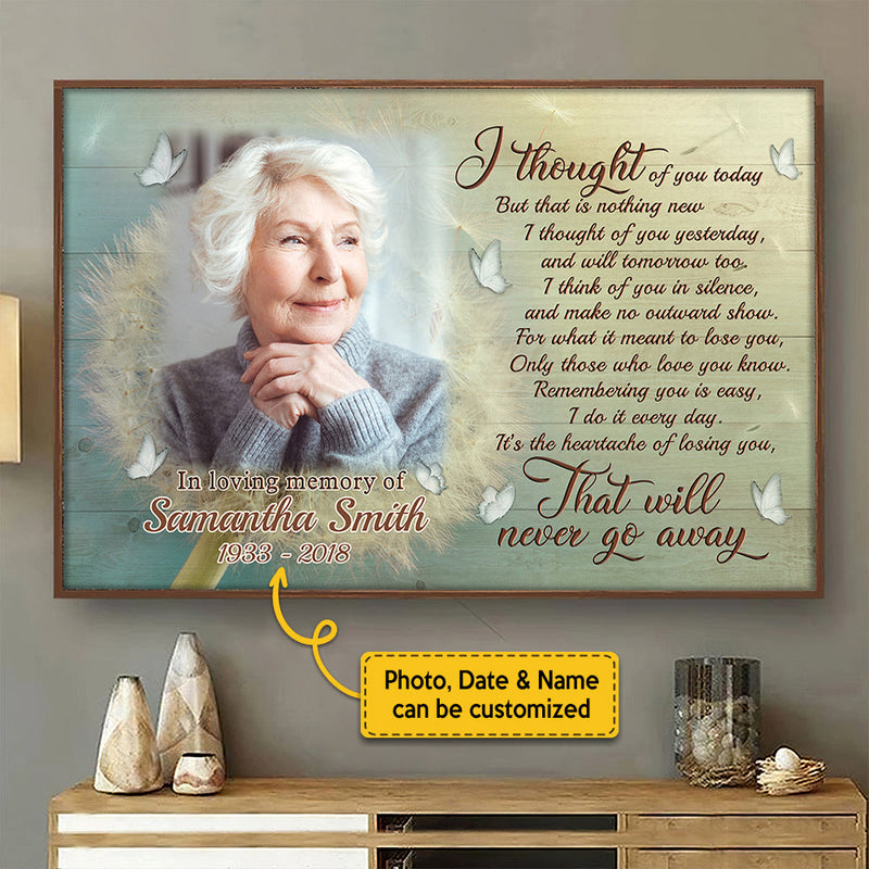 It's The Heartache Of Losing You - That Will Never Go Away - Upload Image, Personalized Horizontal Poster