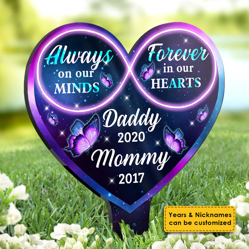 Always On Our Minds - Personalized Custom Acrylic Garden Stake