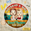 Travel Partners For Life - Personalized Round Beach Towel - Gift For Couples, Husband Wife