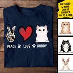 Peace Love Cat - Personalized Custom T-shirt