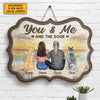 You & Me, And The Dogs - Personalized Shaped Wood Sign