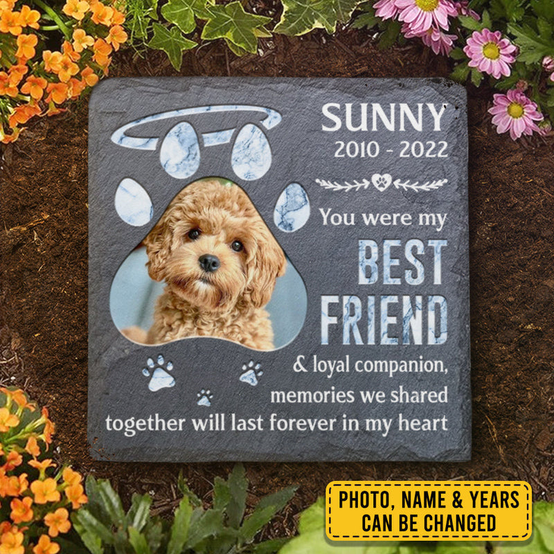 Together Will Last Forever In My Heart - Personalized Memorial Stone, Pet Grave Marker - Upload Image, Memorial Gift, Sympathy Gift