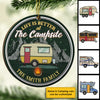 Life Is Better At The Campsite - Personalized Custom Round Shaped Wood Christmas Ornament