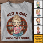 A Girl Who Loves Reading Books - Personalized Unisex T-shirt, Hoodie
