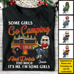 Some Girls Go Camping & Drinks Too Much - Personalized T-shirt, Hoodie, Unisex Sweatshirt