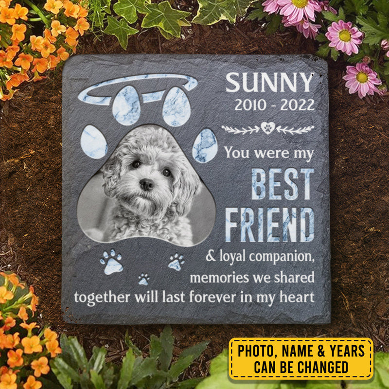 Together Will Last Forever In My Heart - Personalized Memorial Stone, Pet Grave Marker - Upload Image, Memorial Gift, Sympathy Gift