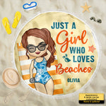 Good Times & Tan Lines - Personalized Round Beach Towel