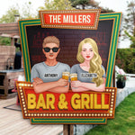 Family Bar Area Couple Drinking - Gift For Couples, Husband Wife, Personalized Shaped Wood Sign