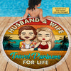 Travel Partners For Life - Personalized Round Beach Towel - Gift For Couples, Husband Wife