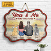 You & Me, And The Dogs - Personalized Shaped Wood Sign