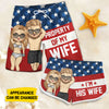 Property Of My Wife - Personalized Couple Beach Shorts - Gift For Couples, Husband Wife