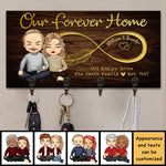Our Life Our Forever Home - Personalized Key Hanger, Key Holder - Gift For Couples, Husband Wife