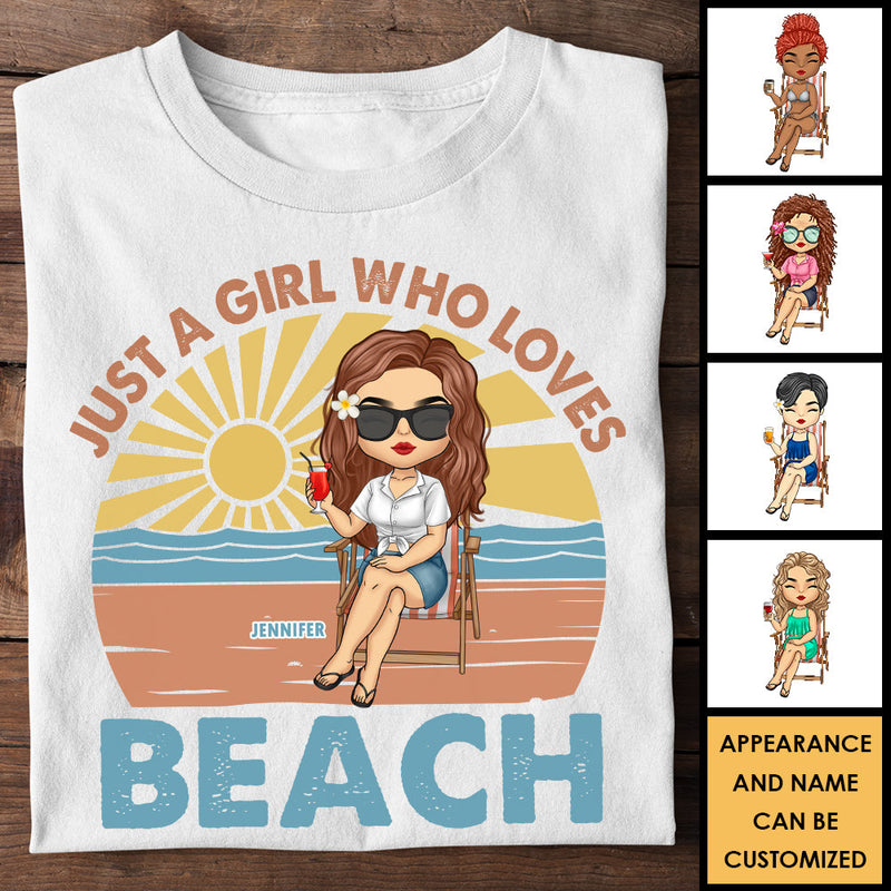 Just A Girl Who Loves Beach - Personalized Unisex T-shirt, Hoodie - Gift For Bestie