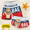 Will Remove For Bae - Personalized Couple Beach Shorts - Gift For Couples, Husband Wife