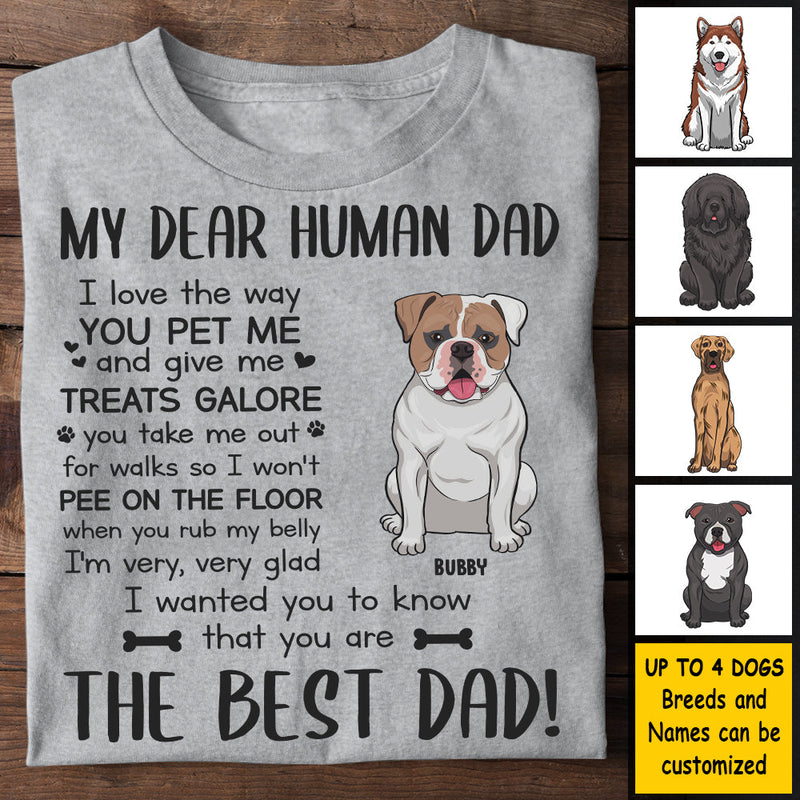 To My Dear Human Dad - Personalized Unisex T-shirt, Hoodie - Gift For Dad, Gift For Father's Day
