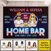 Home Bar Come Early Stay Late - Gift For Couples, Husband Wife, Personalized Decorative Mat