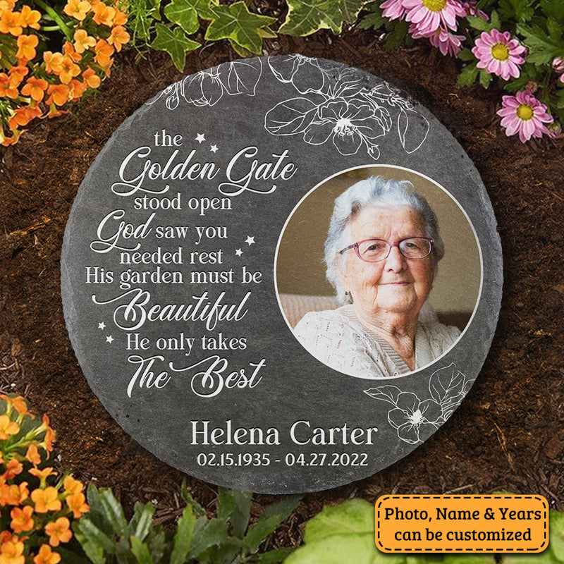 The Golden Gate Stood Open - Personalized Memorial Stone, Human Grave Marker - Upload Image, Memorial Gift, Sympathy Gift