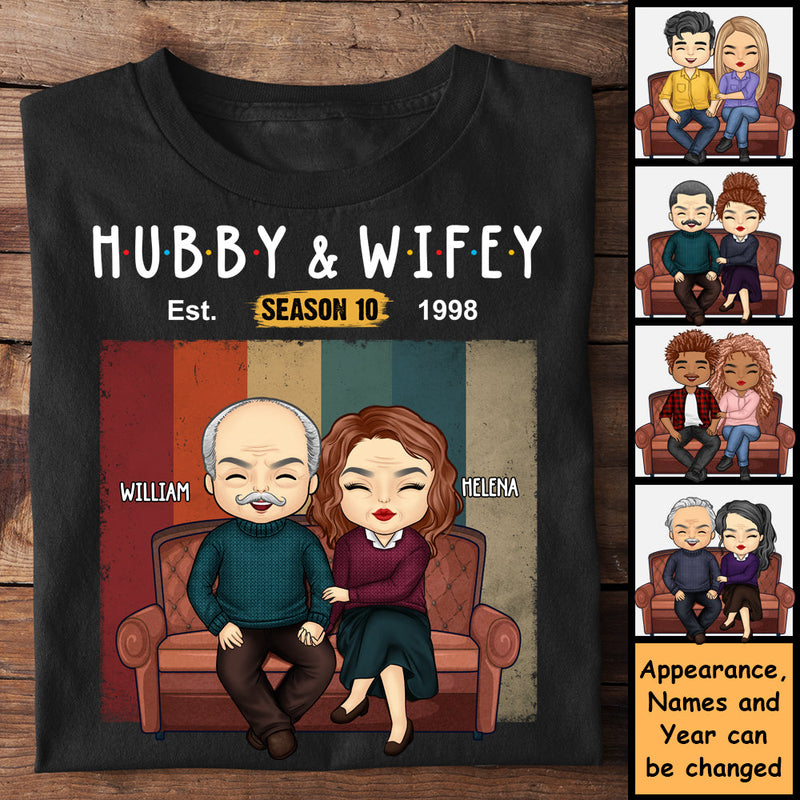 Hubby & Wifey Season Est. - Personalized Unisex T-Shirt, Hoodie, Sweatshirt - Gift For Couple, Husband Wife, Anniversary, Engagement, Wedding, Marriage Gift