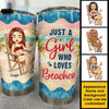 Just A Girl Loves Beaches - Personalized Tumbler - Gift For Bestie