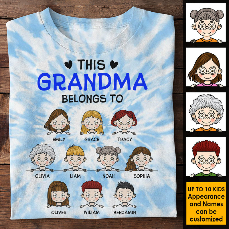 This Cool Grandma Belongs To Grandkids - Gift For Grandma, Personalized Unisex All-Over Printed T-Shirt