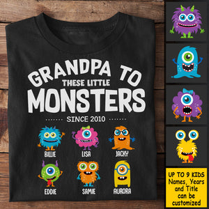 Grandpa To These Little Monsters - Gift For Dad, Grandpa - Personalized Unisex T-Shirt, Hoodie