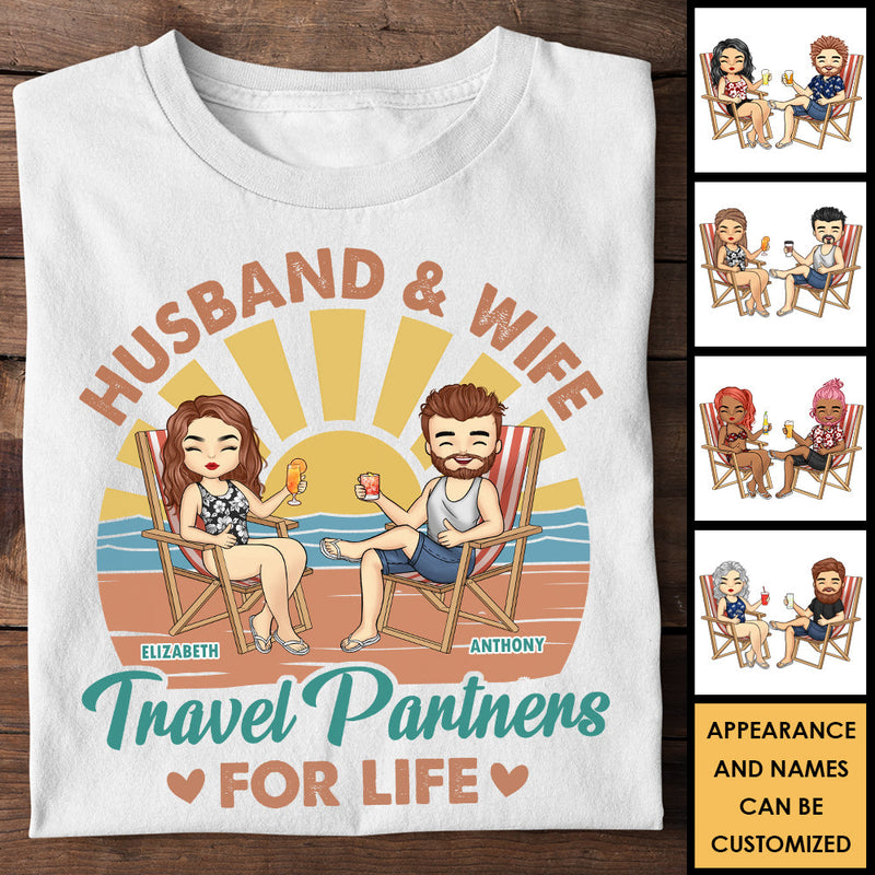 Travel Partners For Life - Personalized Unisex T-shirt, Hoodie - Gift For Couples, Husband Wife