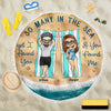 I Found You & You Found Me - Personalized Round Beach Towel - Gift For Couples, Husband Wife
