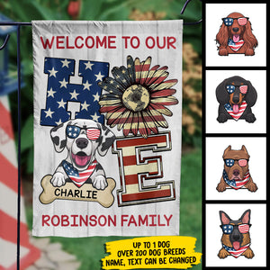 Welcome To Our Home - 4th Of July Decoration - Personalized Flag.