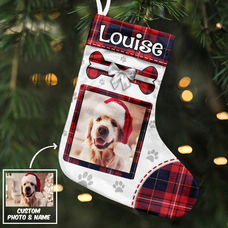 Have A Fetching Christmas - Upload Pet Photo - Personalized Christmas Stocking